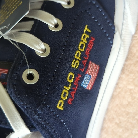 Polo sport Ralph Lauren men's blue leather shoes. - Picture 3 of 7